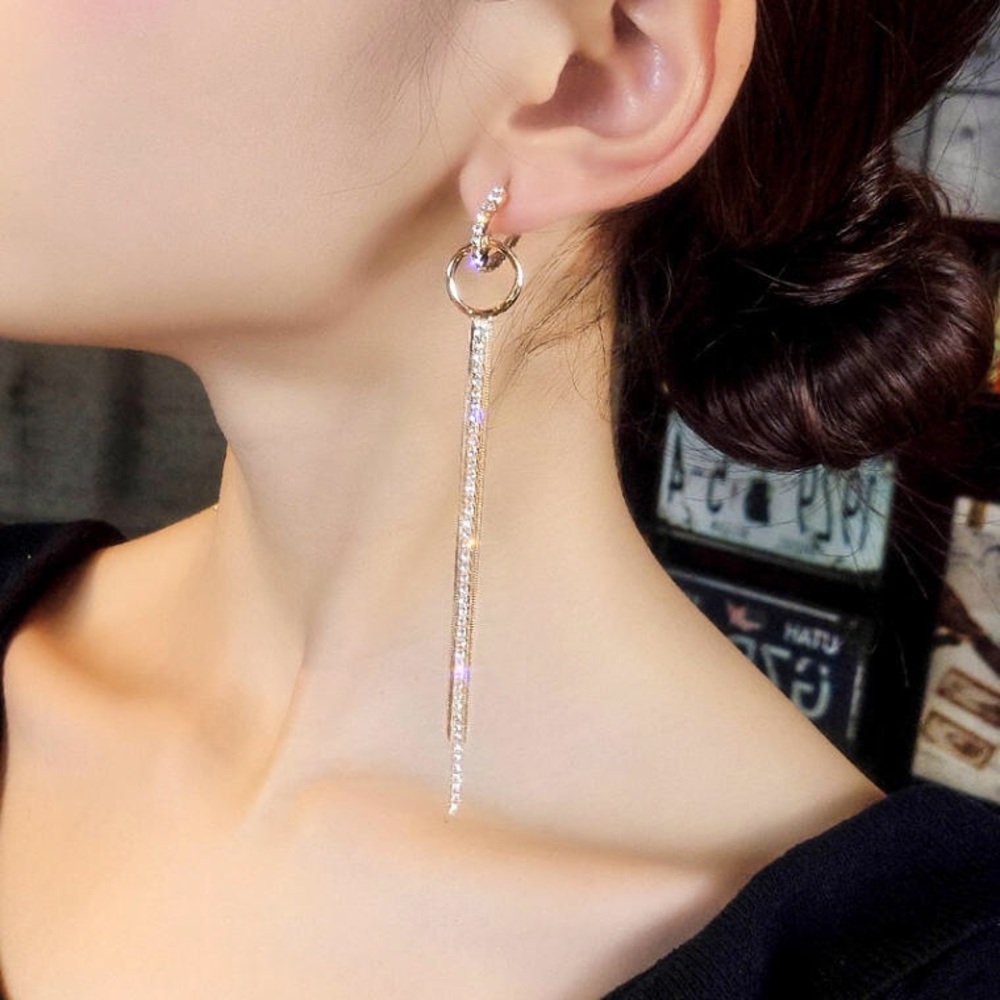 Cubic Zirconia Drop Earrings in Sterling Silver